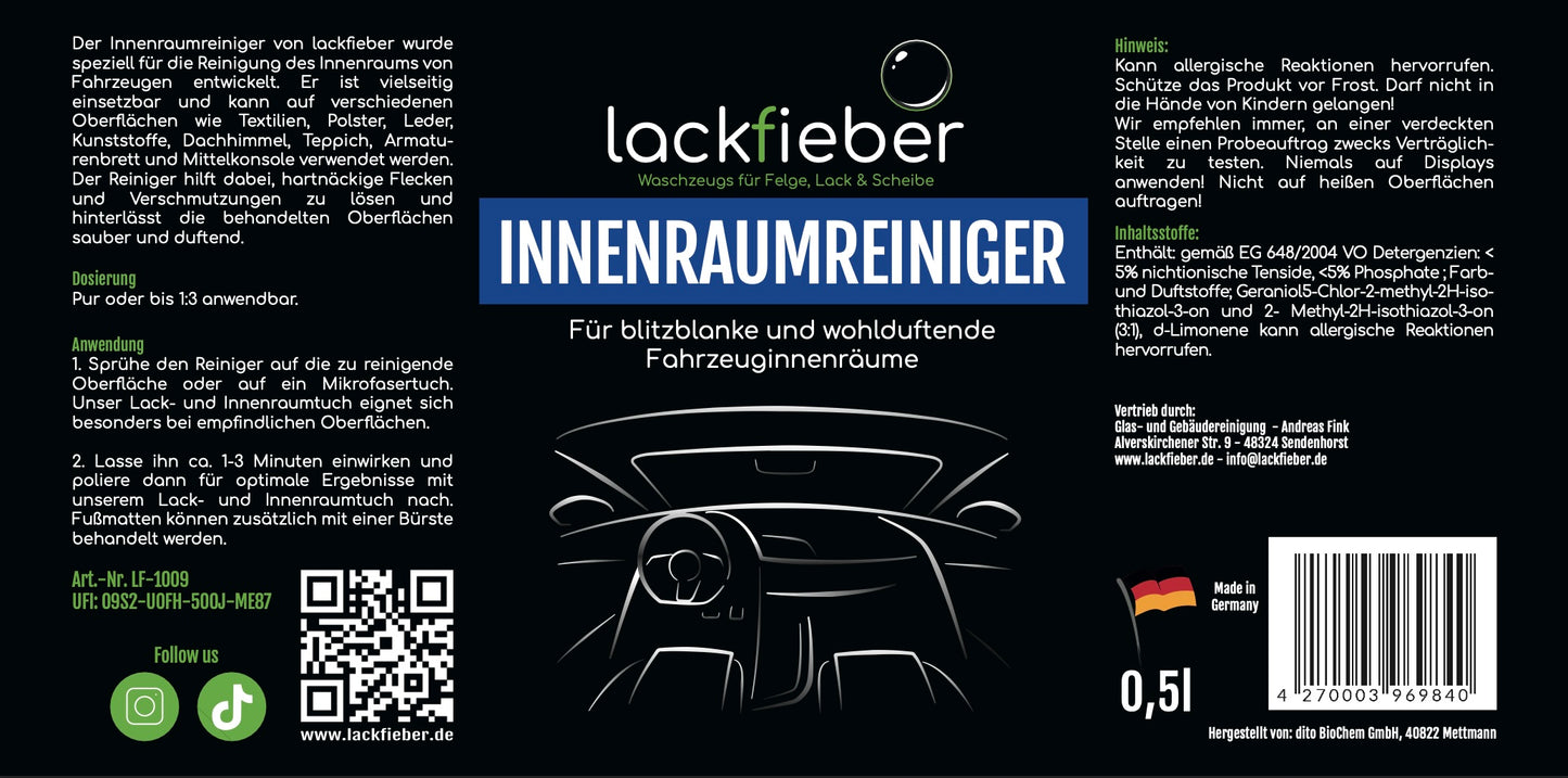 Lackfieber Innenraumreiniger 0,5I BLACK WEEK